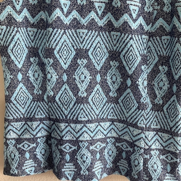 J. McLaughlin Tania Sleeveless Crew Neck Blue Jacquard Medium Blue color T37 - Picture 3 of 9